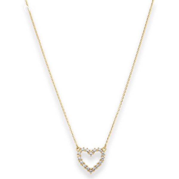 1.3mm Ankerkette flach Herz aus 585 Gold gelb weiß 46cm