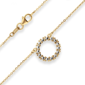 1,2mm Ankerkette flach Collier Ring 585 Gold gelb/weiß 46cm mit Zwischenöse 1,2mm Ankerkette flach Collier Ring 585 Gold gelb/weiß 46cm mit Zwischenöse