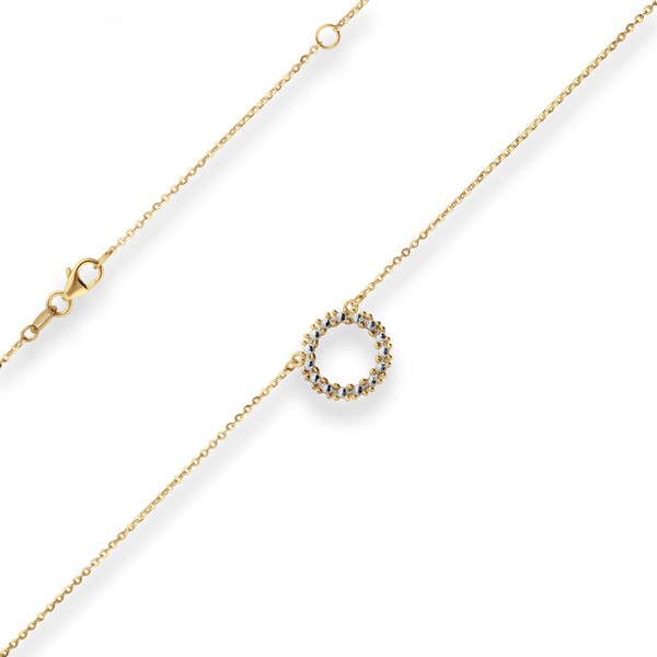 1.2mm Ankerkette flach Ring aus 585 Gold gelb weiß 46cm