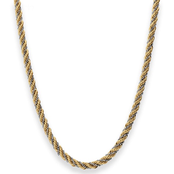 4.4mm Kordelkette hohl aus 585 Gold gelb weiß 45cm