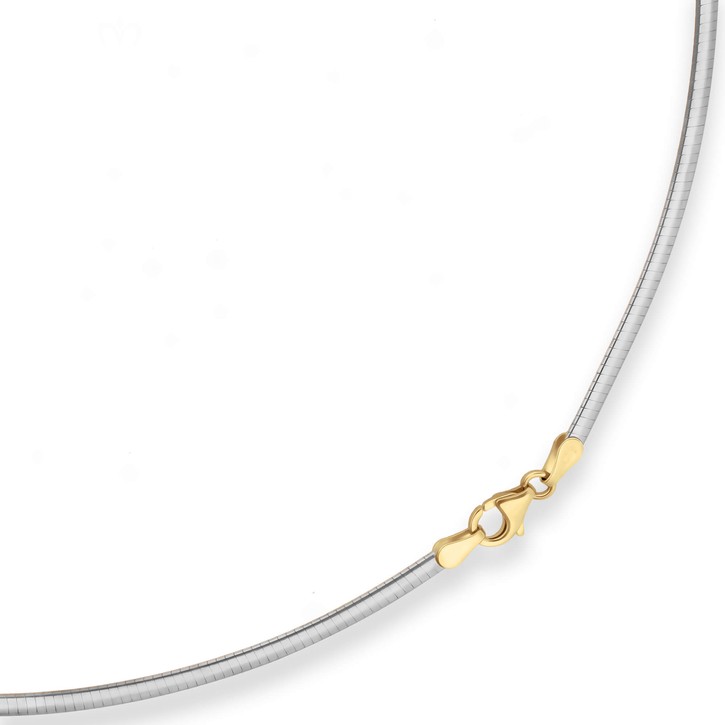 2.4mm Tondakette oval Wendeomega flach 585 Gold gelb weiß 42cm