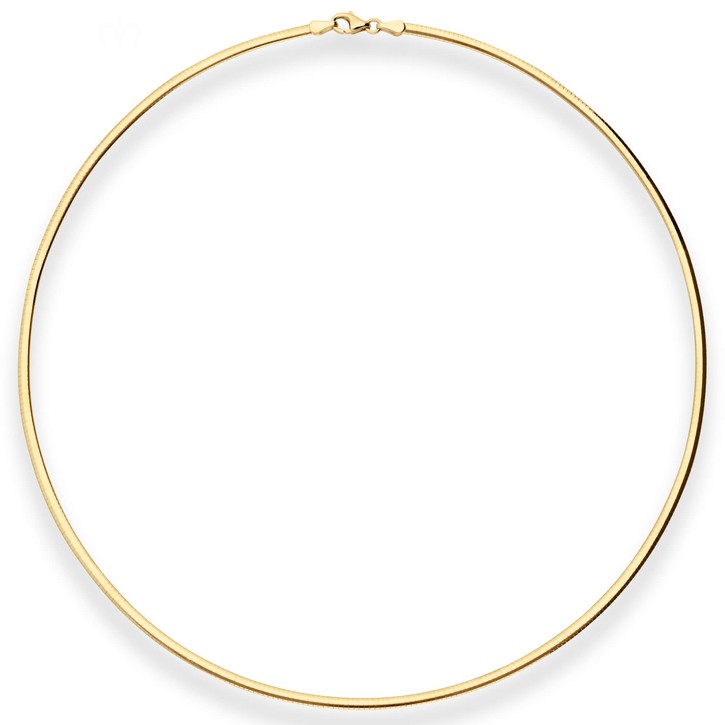 2.4mm Tondakette oval Wendeomega flach 585 Gold gelb weiß 42cm