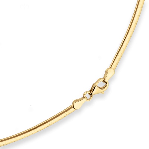 2.4mm Tondakette oval Wendeomega flach 585 Gold gelb weiß 42cm