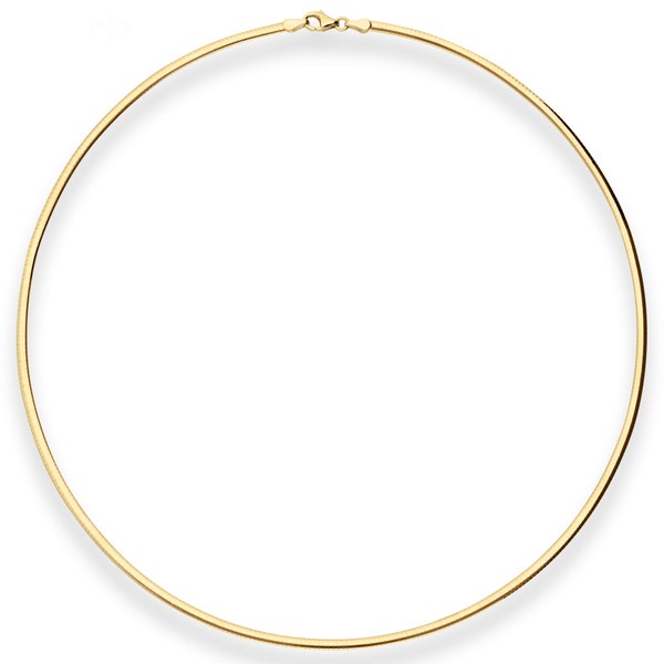 2.4mm Tondakette oval Wendeomega flach 585 Gold gelb weiß 42cm