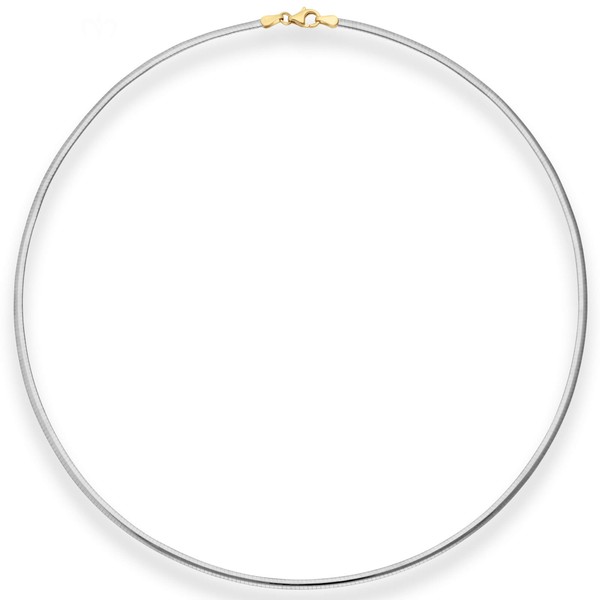 2.4mm Tondakette oval Wendeomega flach 585 Gold gelb weiß 45cm
