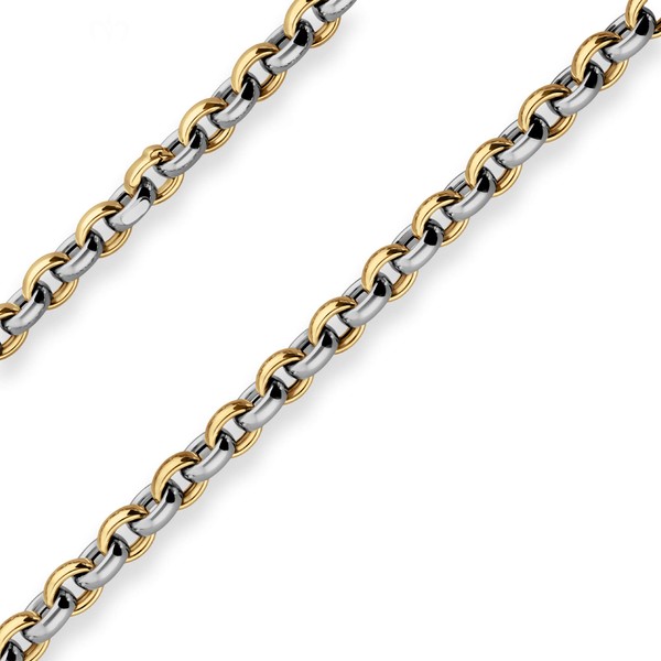 8.2mm Erbskette hohl aus 750 Gold gelb weiß 45cm