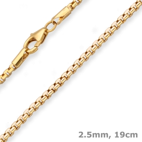 2,5mm Armband Fantasiekette Goldarmband Armschmuck aus 375 Gold gelb/weiß 19cm 2,5mm Armband Fantasiekette Goldarmband Armschmuck aus 375 Gold gelb/weiß 19cm
