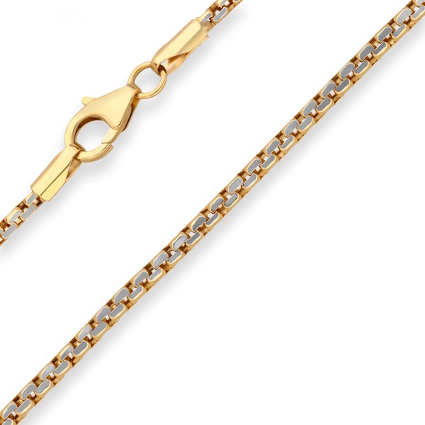 2.5mm Armband Fantasiekette aus 375 Gold gelb weiß 19cm