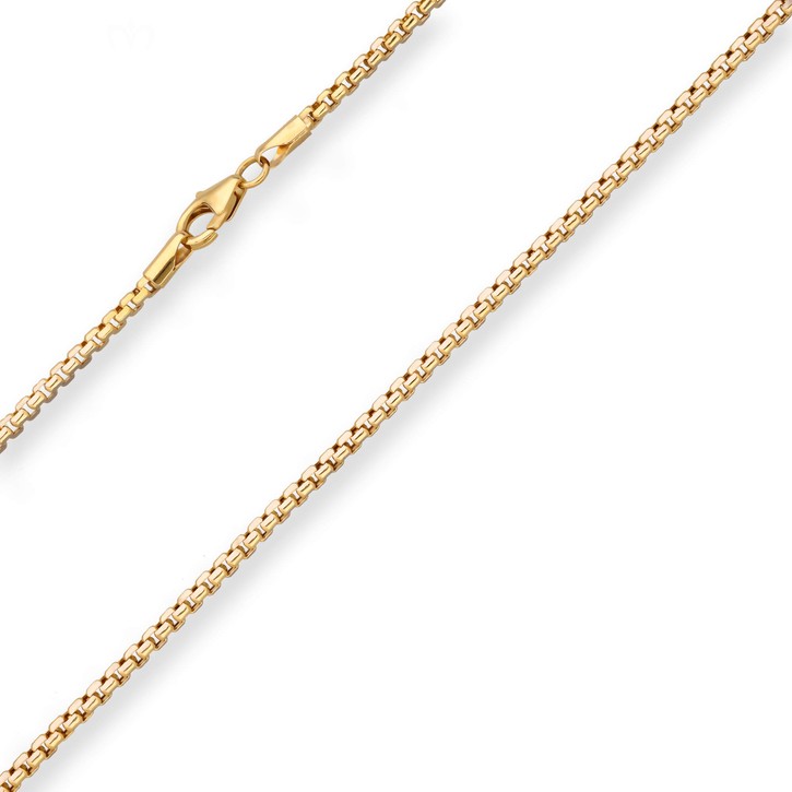2.5mm Fantasiekette aus 585 Gold gelb weiß 42cm