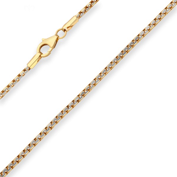 2.5mm Fantasiekette aus 585 Gold gelb weiß 45cm