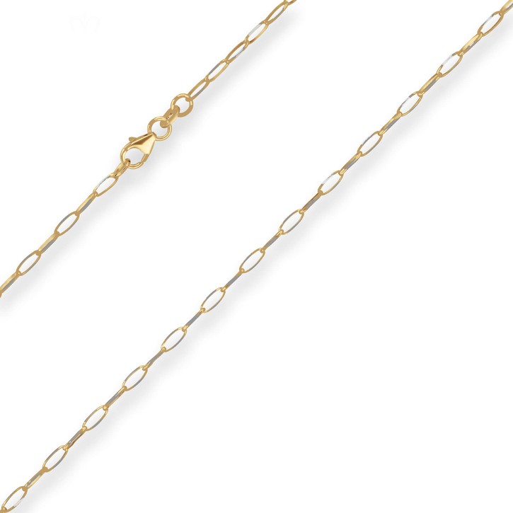 2.3mm Fantasiekette aus 375 Gold gelb weiß 45cm