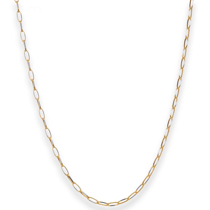 2.3mm Fantasiekette aus 375 Gold gelb weiß 45cm