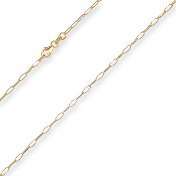 2.3mm Fantasiekette aus 375 Gold gelb weiß 45cm