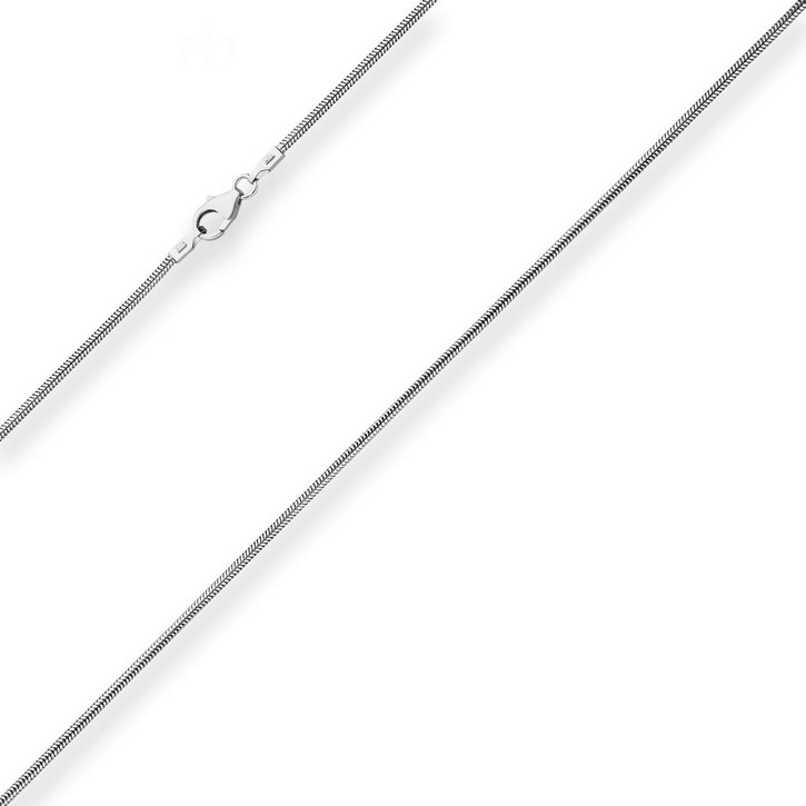 1.4mm Schlangenkette aus 925 Silber rhodiniert 45cm