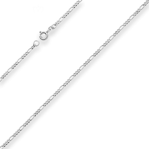 2.2mm Figarokette diamantiert aus 925 Silber rhodiniert 45cm