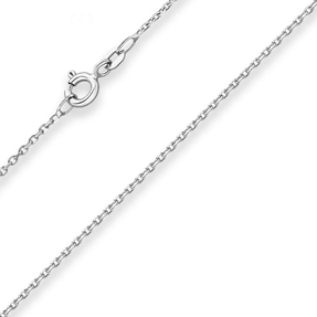 1,3mm Ankerkette diamantiert Collier Halskette aus 925 Silber rhodiniert 70cm