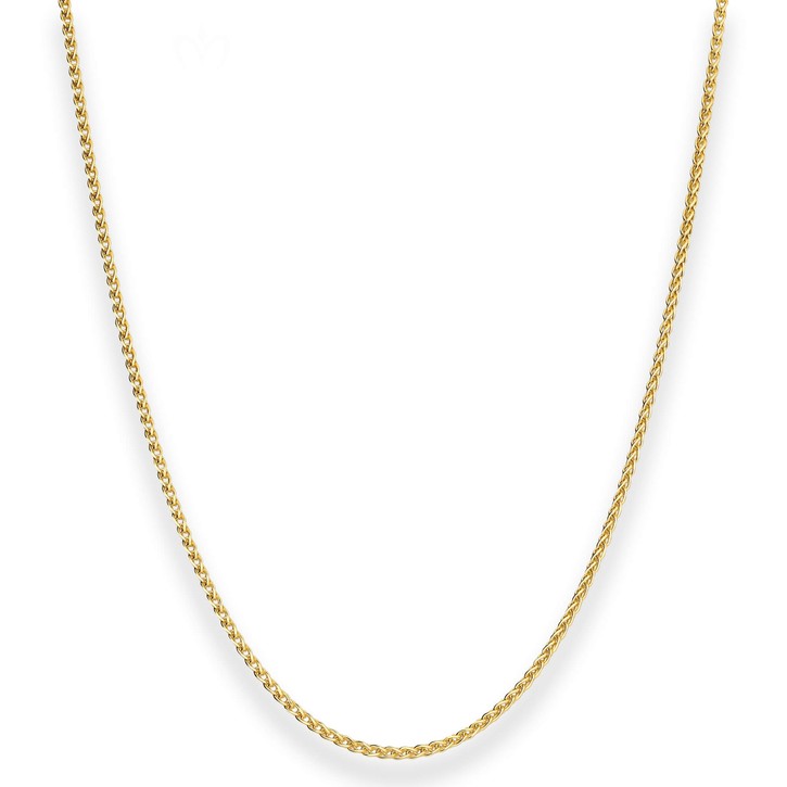 1.7mm Zopfkette aus 375 Gelbgold 50cm