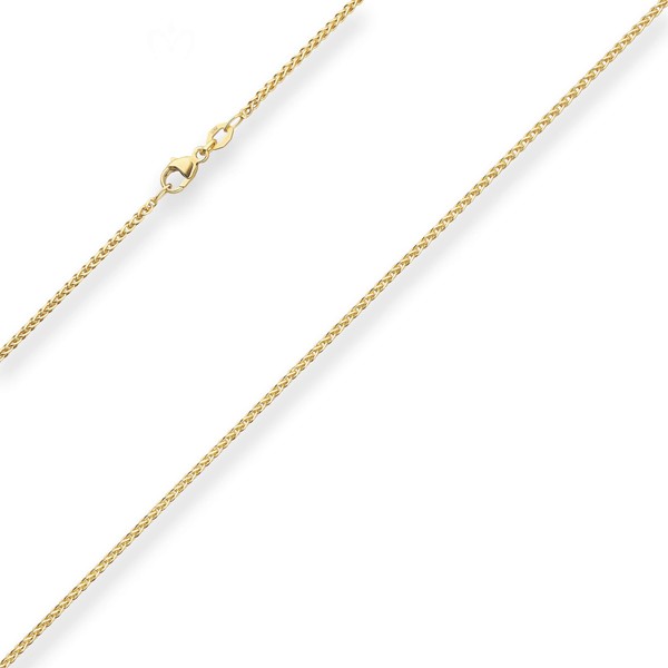 1.7mm Zopfkette aus 375 Gelbgold 50cm