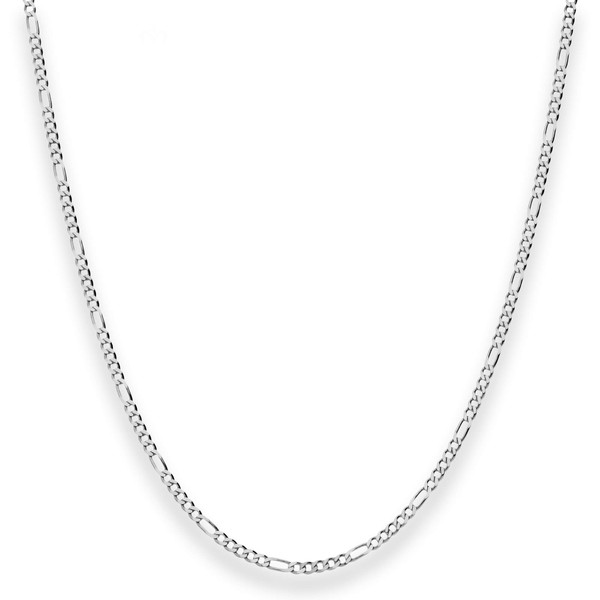 1.9mm Figarokette diamantiert aus 925 Silber rhodiniert 60cm