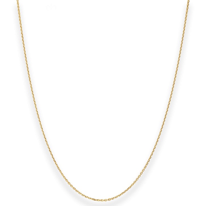 1.1mm Ankerkette diamantiert 750 Gelbgold 45cm mit Zwischenöse