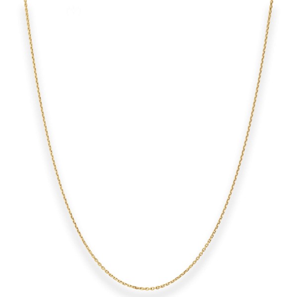 1.1mm Ankerkette diamantiert 750 Gelbgold 45cm mit Zwischenöse