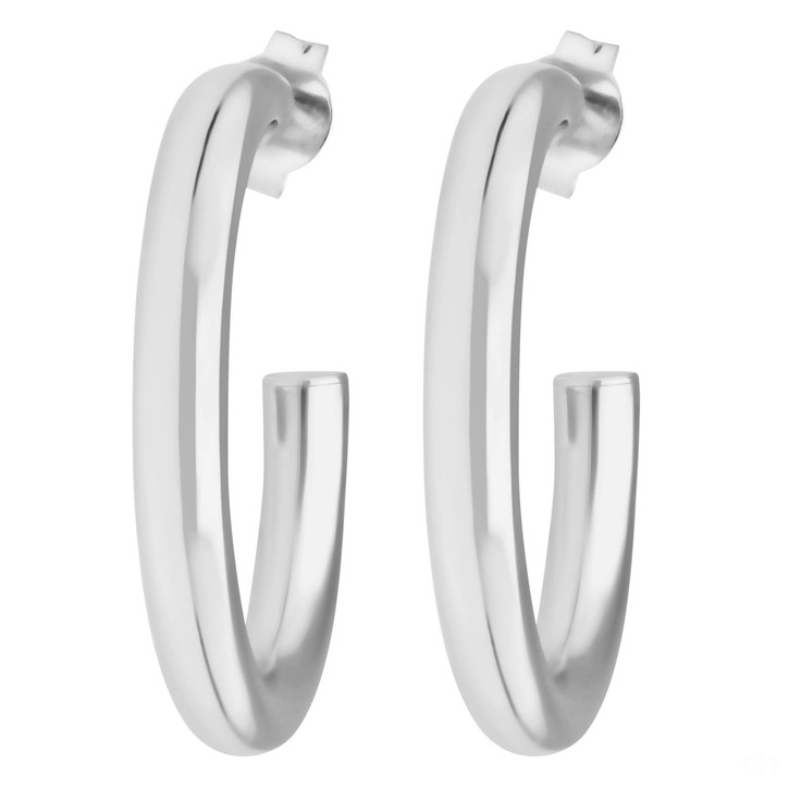 Paar Creolen Halbcreolen schlicht aus 925 Silber 26x3.5mm