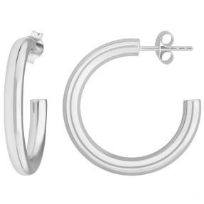Paar Ohrringe Creolen Halbcreolen schlicht Ohrschmuck aus 925 Silber 26x3,5mm Paar Ohrringe Creolen Halbcreolen schlicht Ohrschmuck aus 925 Silber 26x3,5mm