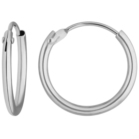 Paar Ohrringe Creolen rund schlicht Ohrschmuck aus 750 Gold Weißgold 13x1,3mm Paar Ohrringe Creolen rund schlicht Ohrschmuck aus 750 Gold Weißgold 13x1,3mm