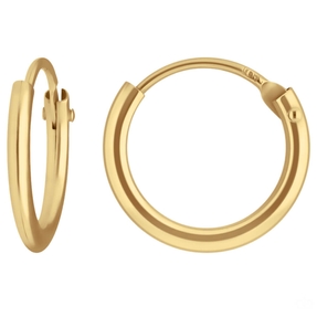 Paar Ohrringe Creolen rund klein & fein aus 333 Gold Gelbgold 10,7x1,3mm