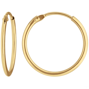 Paar Ohrringe Creolen rund schlicht Ohrschmuck aus 585 Gold Gelbgold 17x1,3mm