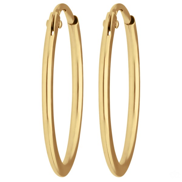Paar Ohrringe Creolen rund schlicht aus 585 Gelbgold 17x1.3mm
