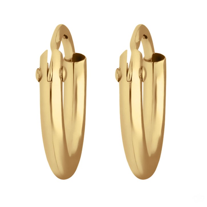 Paar Creolen rund klein und fein aus 375 Gelbgold 9x1.3mm