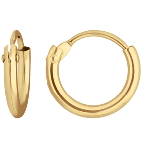 Paar Ohrringe Creolen rund klein & fein Ohrschmuck aus 375 Gold Gelbgold 9x1,3mm