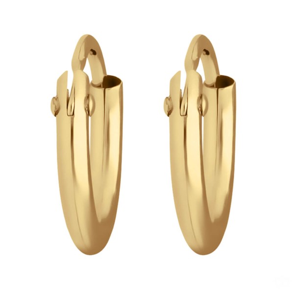 Paar Creolen rund klein und fein aus 375 Gelbgold 9x1.3mm
