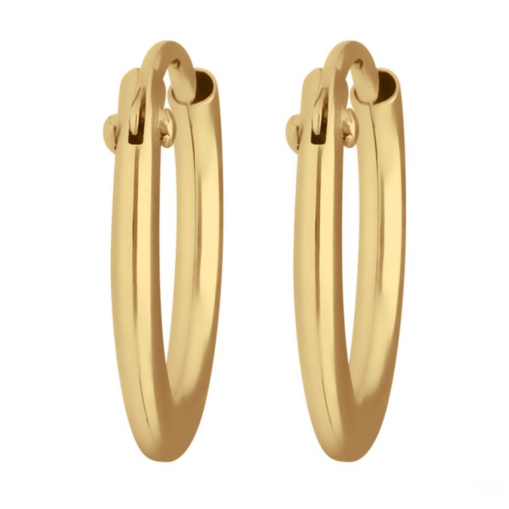 Paar Creolen rund klein und fein aus 333 Gelbgold 11x1.3mm