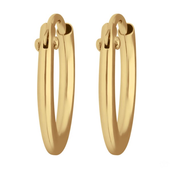 Paar Creolen rund klein und fein aus 333 Gelbgold 11x1.3mm