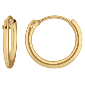 Paar Ohrringe Creolen rund klein & fein aus 585 Gold Gelbgold 11x1,3mm