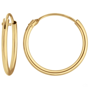 Paar Ohrringe Creolen rund schlicht Ohrschmuck aus 333 Gold Gelbgold 14,6x1,3mm