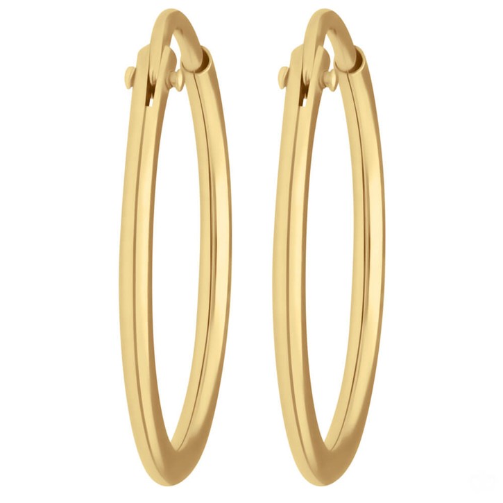 Paar Ohrringe Creolen rund schlicht aus 333 Gelbgold 17x1.3mm