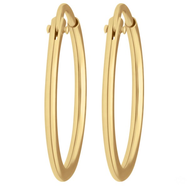 Paar Ohrringe Creolen rund schlicht aus 333 Gelbgold 17x1.3mm