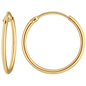 Paar Ohrringe Creolen rund schlicht Ohrschmuck aus 585 Gold Gelbgold 17x1,3mm