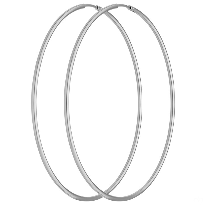 Paar Creolen rund groß aus 925 Silber rhodiniert 62x1.5mm