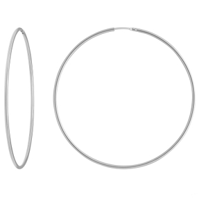 Paar Ohrringe Creolen rund groß Ohrschmuck aus 925 Silber rhodiniert 62x1,5mm Paar Ohrringe Creolen rund groß Ohrschmuck aus 925 Silber rhodiniert 62x1,5mm