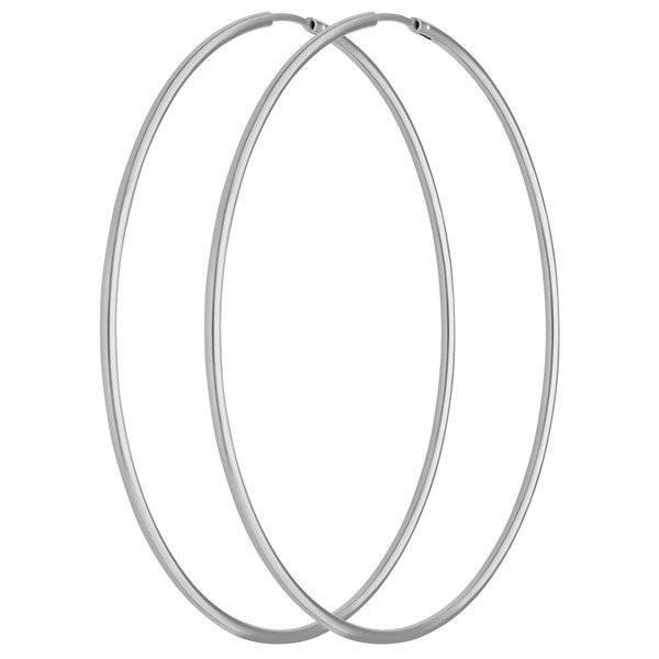 Paar Creolen rund groß aus 925 Silber rhodiniert 62x1.5mm