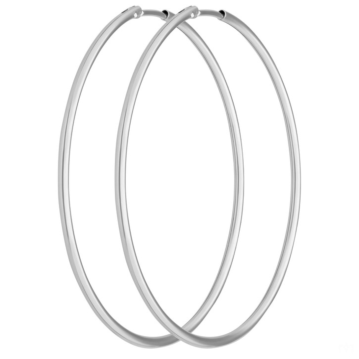 Paar Ohrringe Creolen rund schlicht aus 585 Weißgold 44x1.5mm