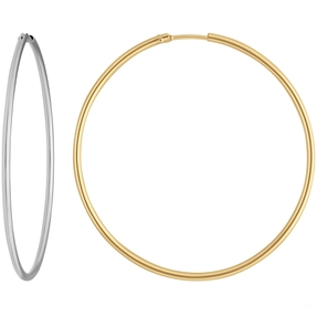 Paar Ohrringe Creolen rund schlicht Ohrschmuck aus 585 Gold Weißgold 44x1,5mm Paar Ohrringe Creolen rund schlicht Ohrschmuck aus 585 Gold Weißgold 44x1,5mm