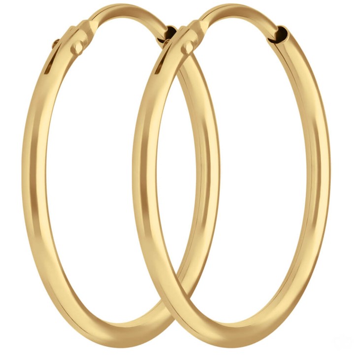 Paar Ohrringe Creolen rund schlicht aus 333 Gelbgold 19x1.5mm