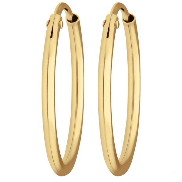 Paar Ohrringe Creolen rund schlicht aus 333 Gelbgold 19x1.5mm