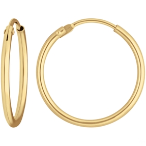 Paar Ohrringe Creolen rund schlicht Ohrschmuck aus 585 Gold Gelbgold 19x1,5mm