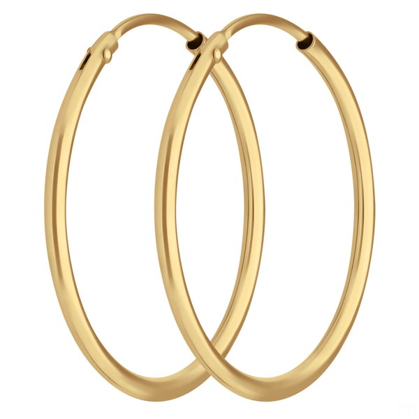 Paar Ohrringe Creolen rund schlicht aus 333 Gelbgold 24x1.5mm